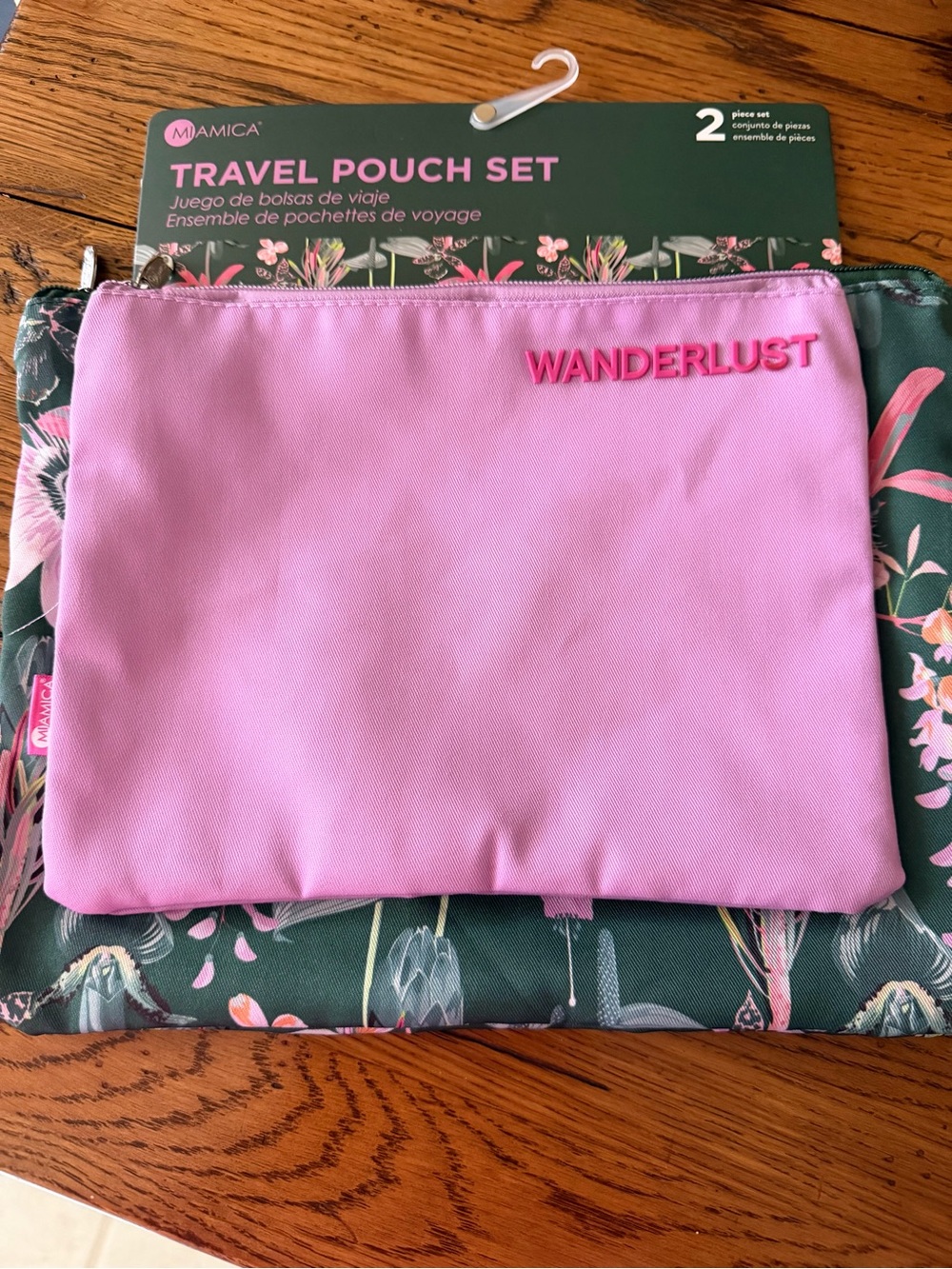 Mamia Pink Floral Travel Pouch Set